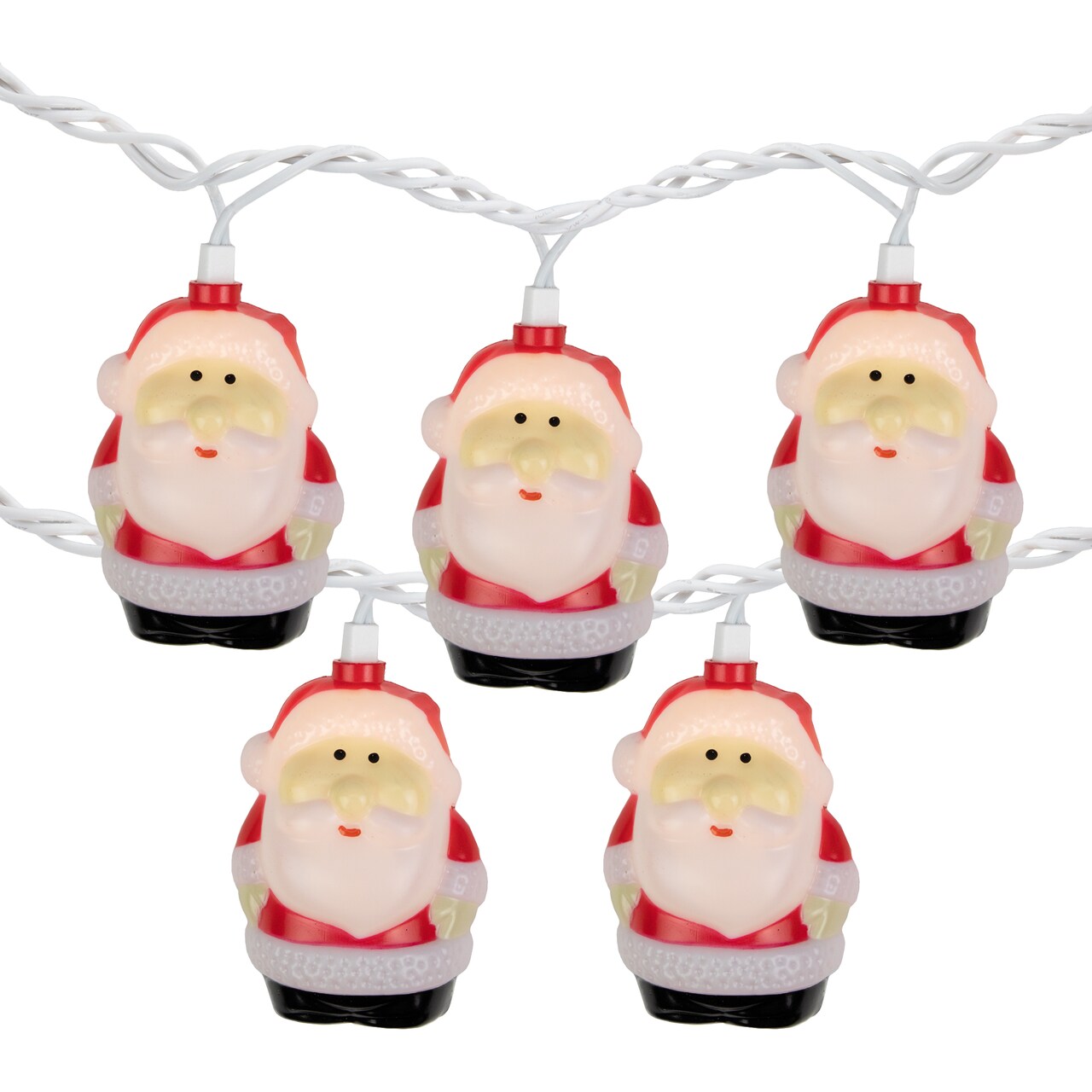 Northlight 10-Count Santa Claus Christmas Light Set, 6ft Green Wire